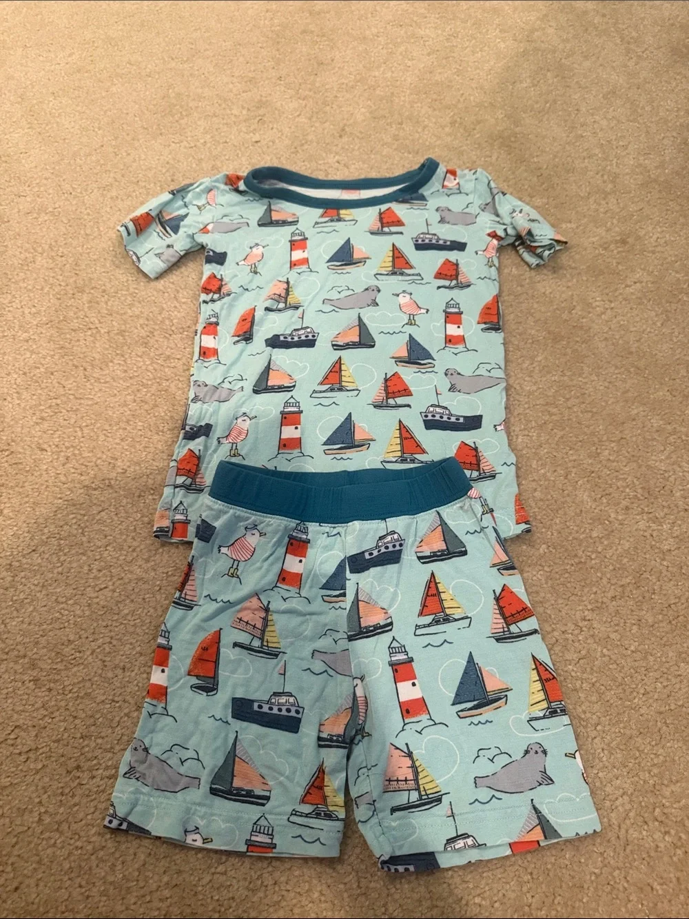 Little Sleepies Light Blue Nautical Sailboat Pajama Set